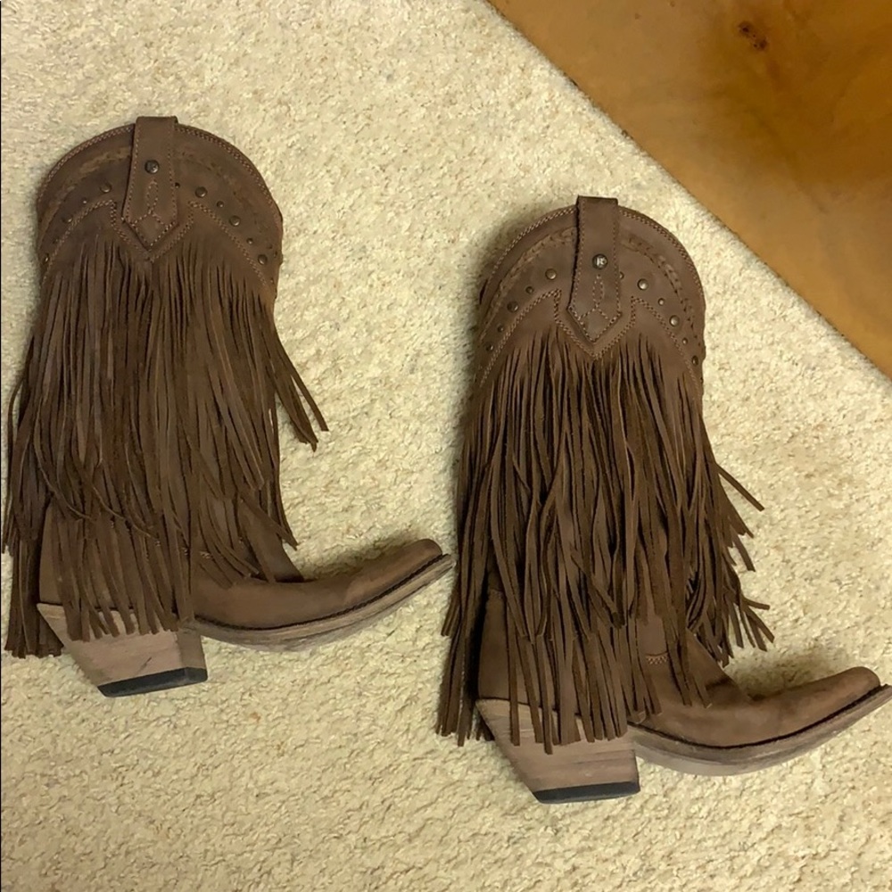 Liberty Black Vegas Fringe Boots - Pointed Toe - Picture 2 of 5